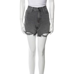 Frame High-Rise Grey Denim Shorts